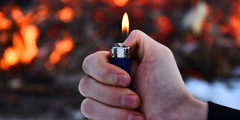 Individual setting business on fire