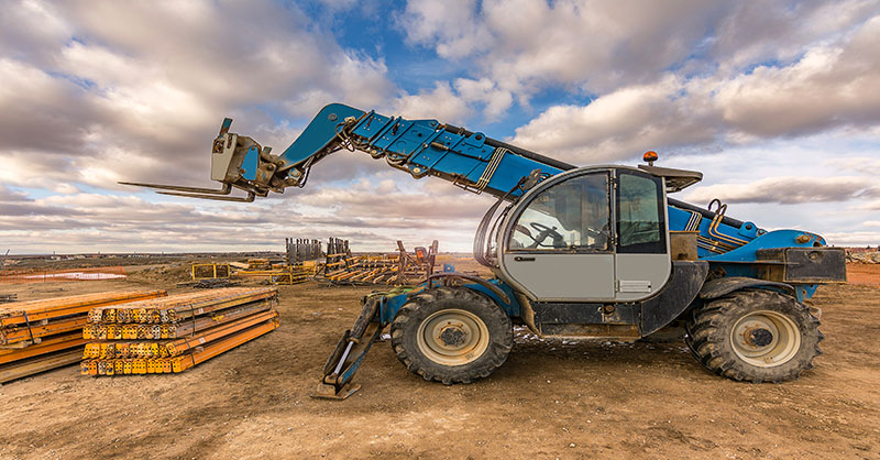 Forklift at Construction Site