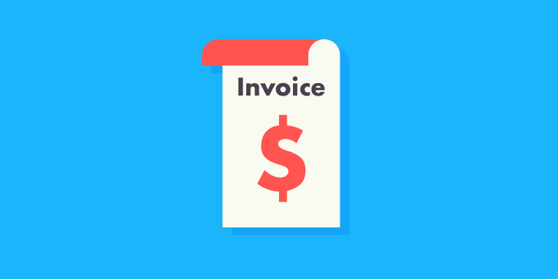 illustartion of paper with invoice dollar sign