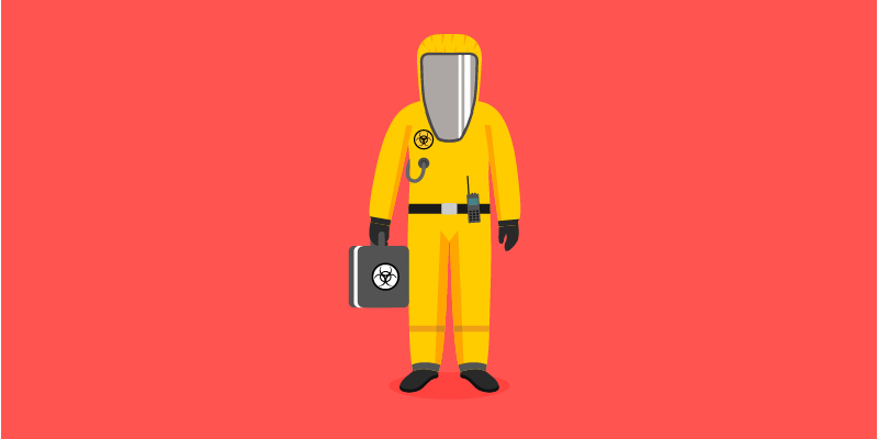 illustartion of person in safety suit