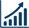 A graph with an arrow trending up that is the logo for the Employee Benefit Plan section.